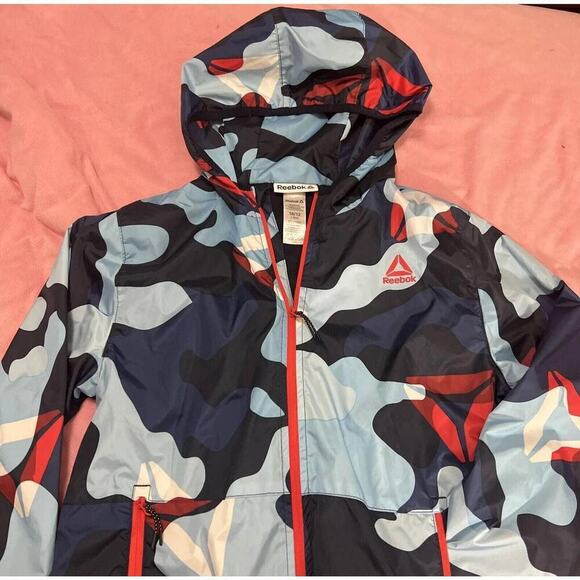 JACKET Big Kids Reebok Windbreaker, Blue & Red, Size L- 10/12. - Picture 2 of 7